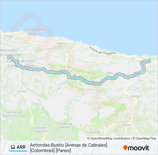 Mapa de ARR de autobús