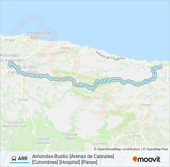 Mapa de ARR de autobús