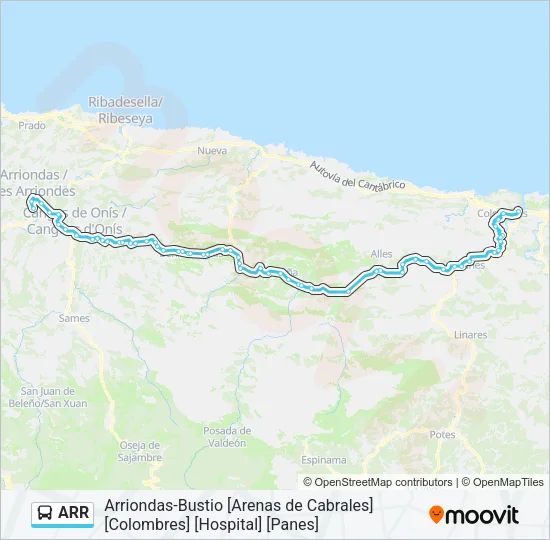 ARR bus Mapa de línia