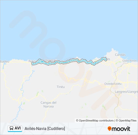 AVI bus Mapa de línia