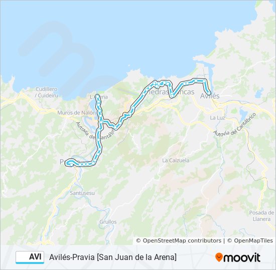 AVI bus Mapa de línia