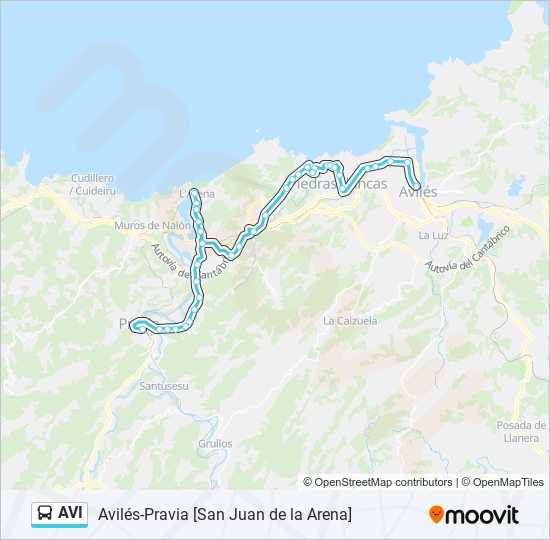 Mapa de AVI de autobús