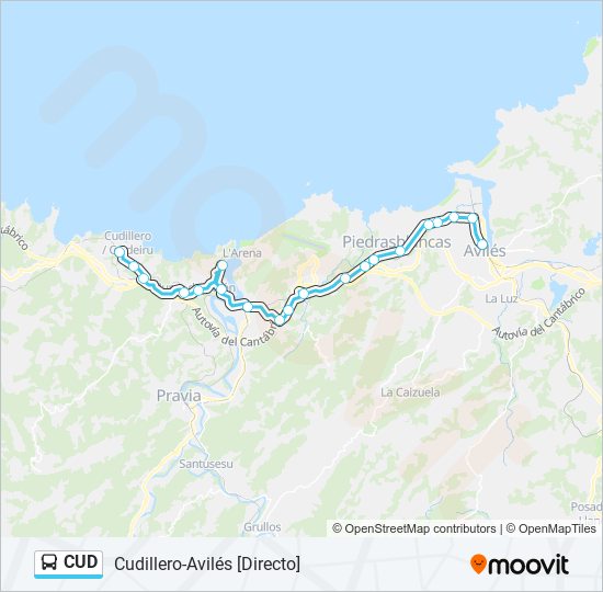 CUD bus Mapa de línia