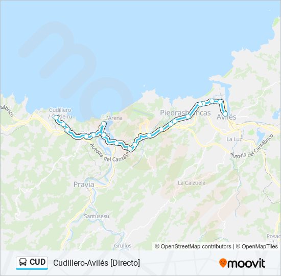 CUD bus Mapa de línia