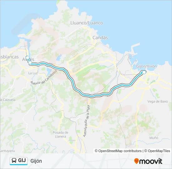 GIJ Bus Line Map