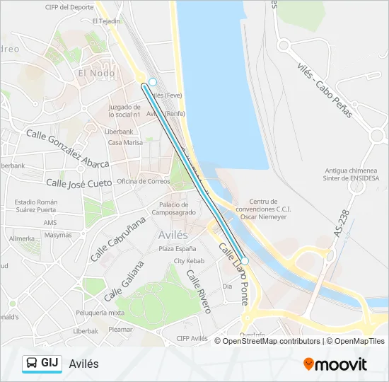 GIJ Bus Line Map