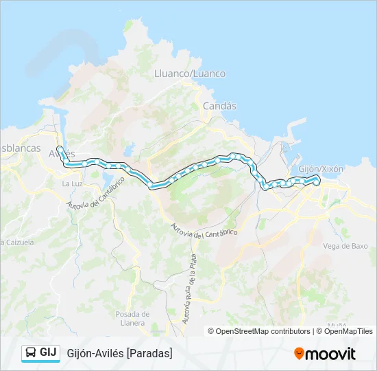 GIJ Bus Line Map