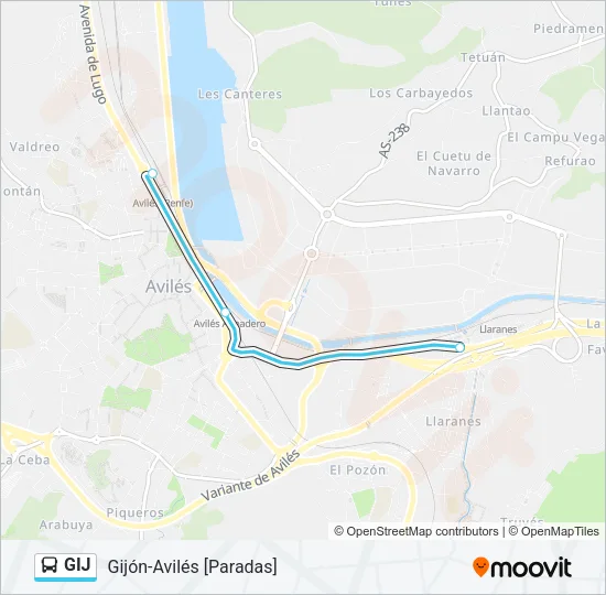 GIJ Bus Line Map