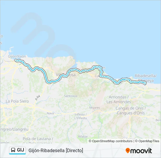 GIJ Bus Line Map