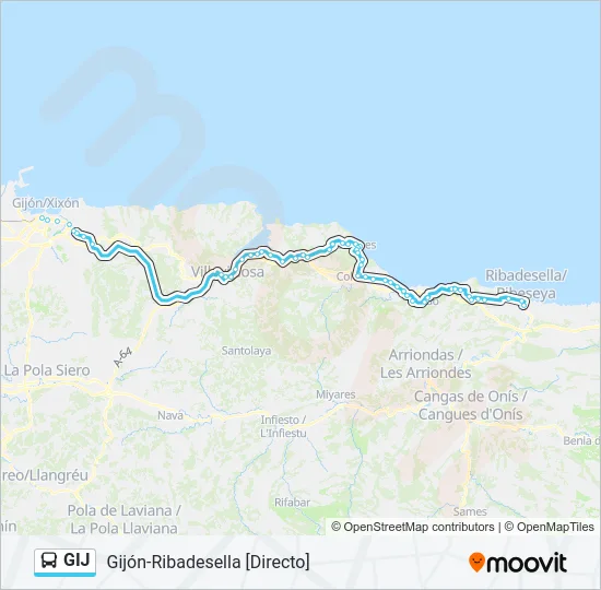 GIJ Bus Line Map