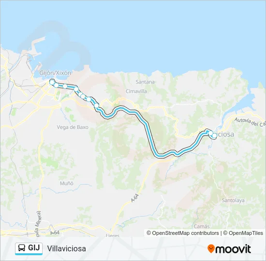 GIJ Bus Line Map