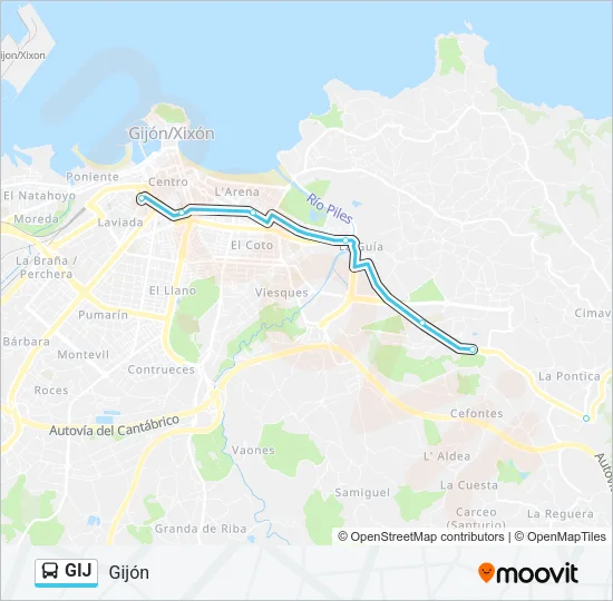 GIJ Bus Line Map
