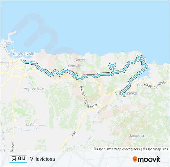 GIJ Bus Line Map