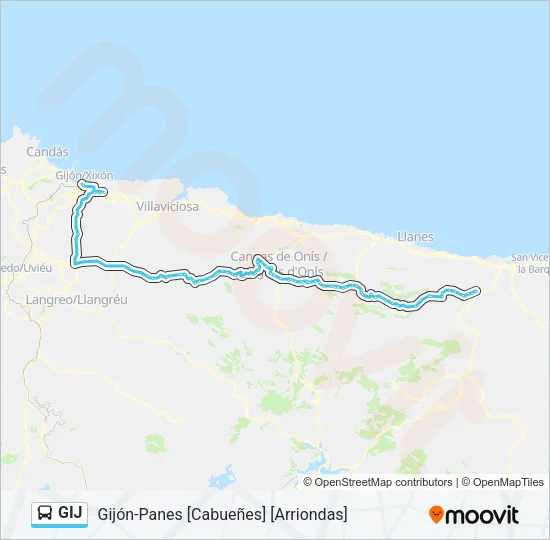 GIJ Bus Line Map