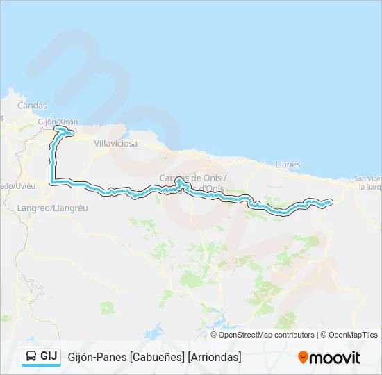 GIJ Bus Line Map