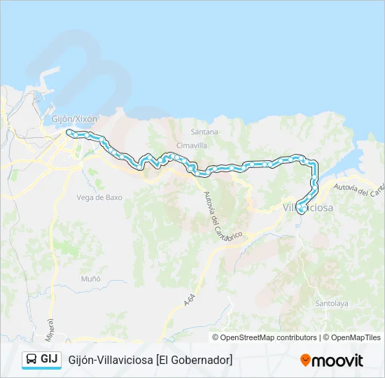 GIJ bus Mapa de línia