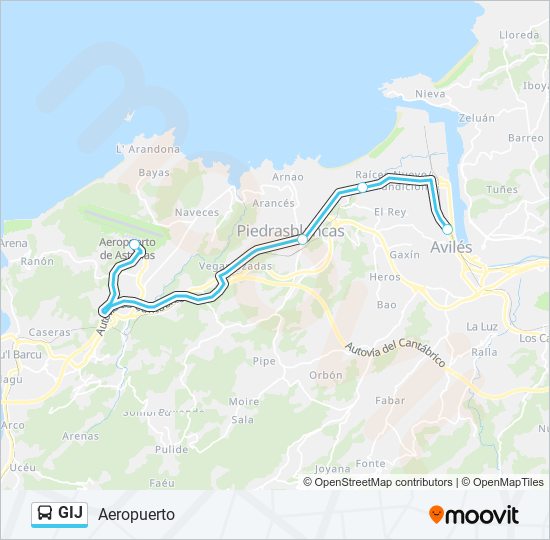 GIJ bus Mapa de línia