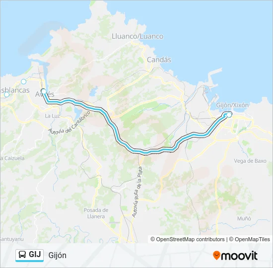 GIJ Bus Line Map