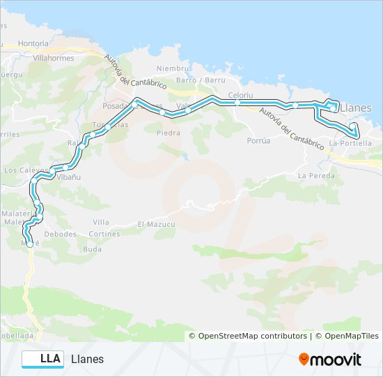 LLA bus Mapa de línia