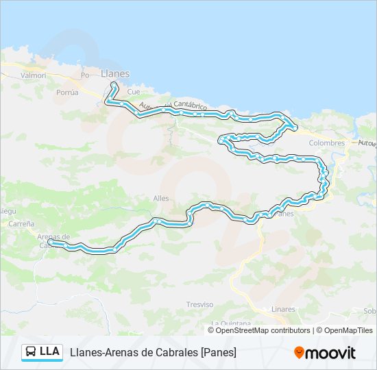 Mapa de LLA de autobús