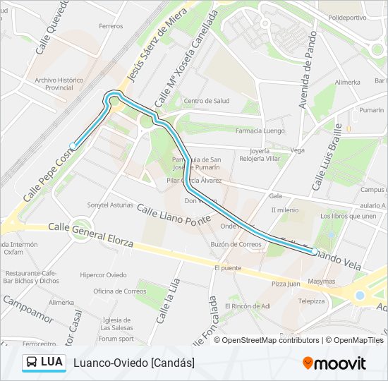 LUA bus Mapa de línia