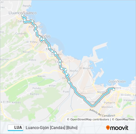 LUA bus Mapa de línia