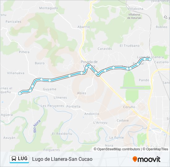 LUG bus Mapa de línia