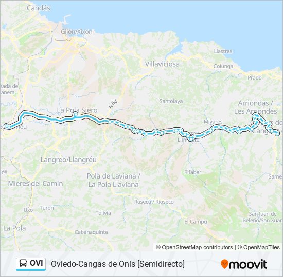 Mapa de OVI de autobús