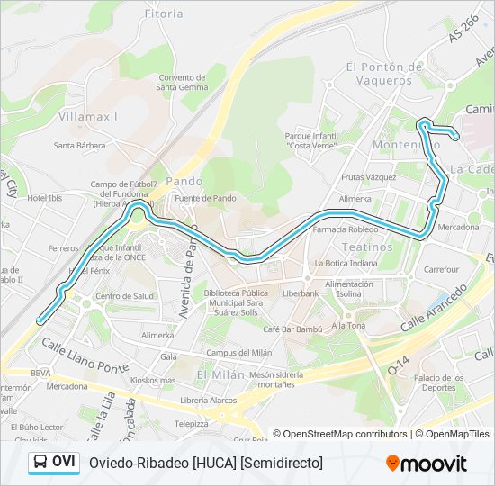 Mapa de OVI de autobús