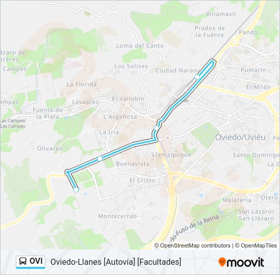 Mapa de OVI de autobús