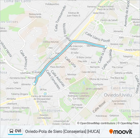 Mapa de OVI de autobús