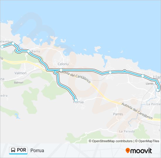 Mapa de POR de autobús