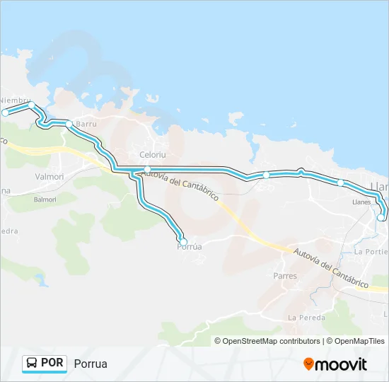 POR Bus Line Map
