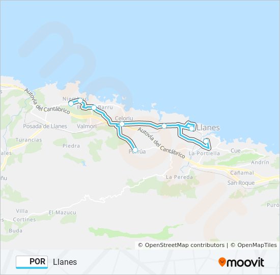 Mapa de POR de autobús