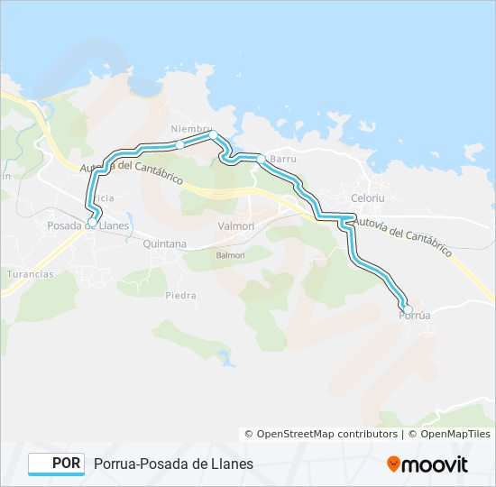 POR bus Mapa de línia