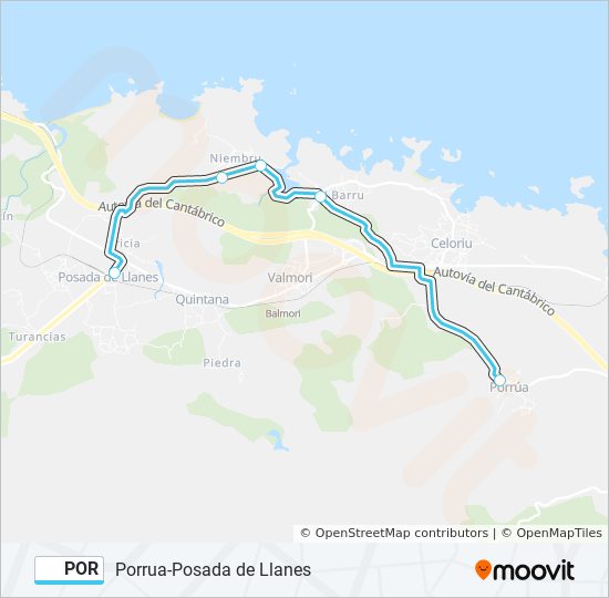 POR bus Mapa de línia