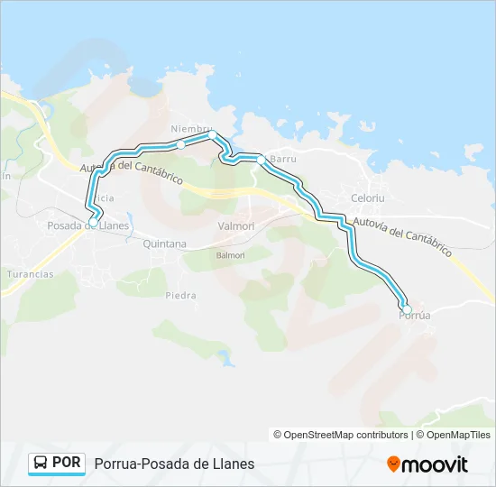 POR Bus Line Map