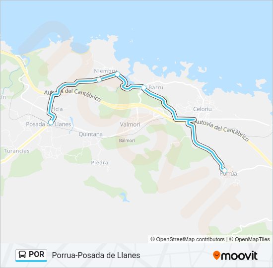 Mapa de POR de autobús