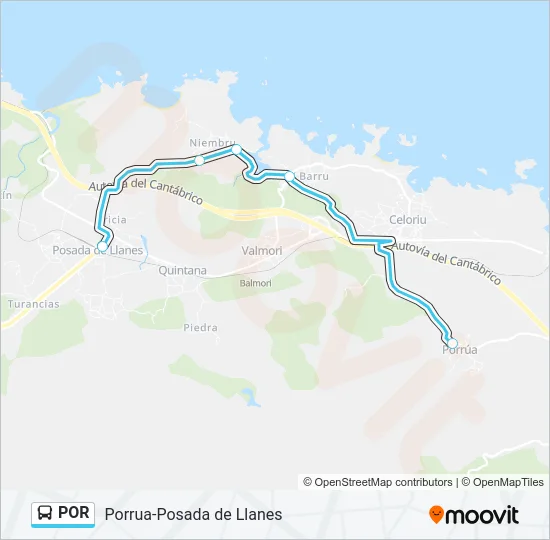 POR Bus Line Map
