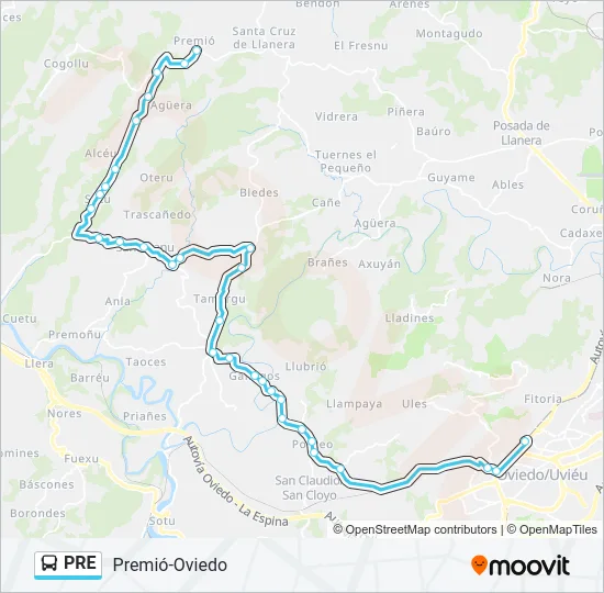 PRE Bus Line Map