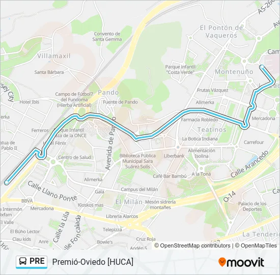 PRE Bus Line Map