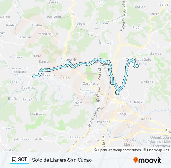 Mapa de SOT de autobús