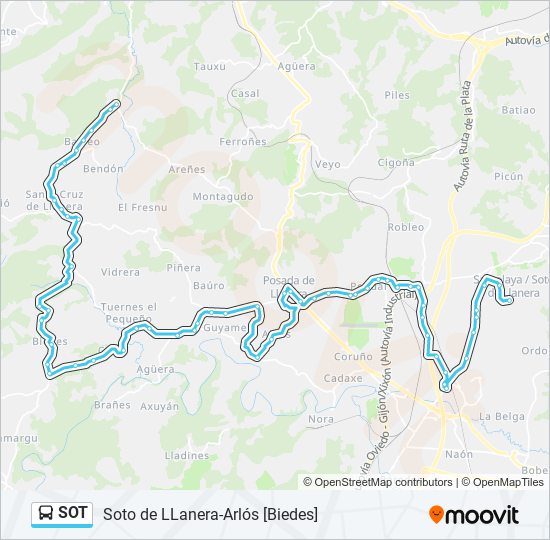 Mapa de SOT de autobús