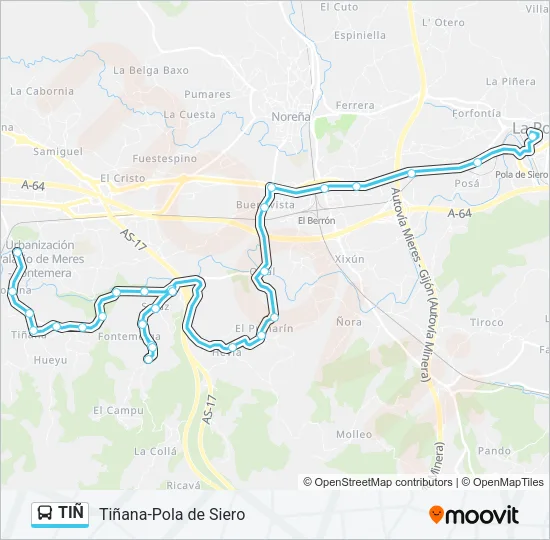 TIÑ Bus Line Map