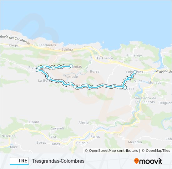 TRE bus Line Map