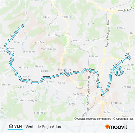 VEN Bus Line Map