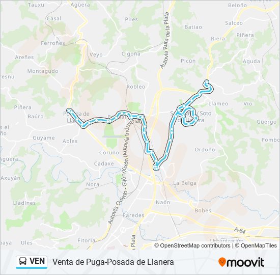 VEN bus Mapa de línia