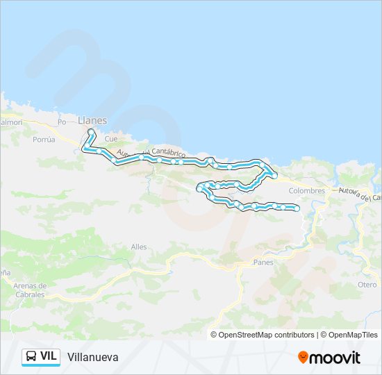 VIL bus Mapa de línia