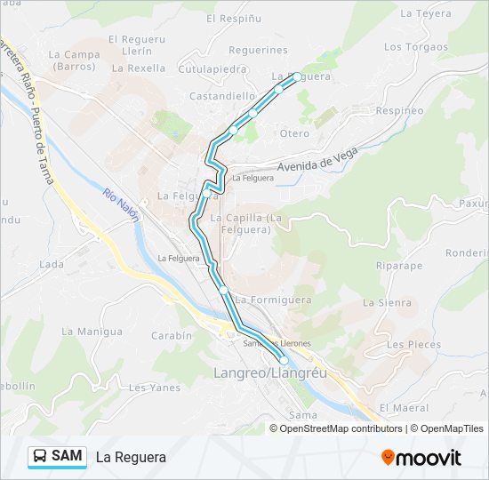 Mapa de SAM de autobús