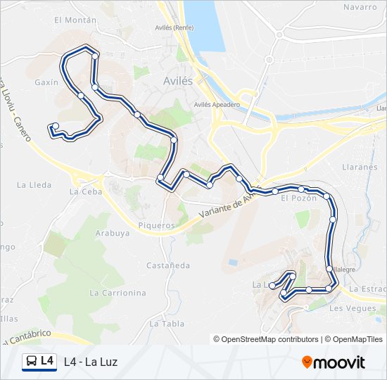 Mapa de L4 de autobús